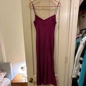 Express, XS, Magenta midi cowl neck dress